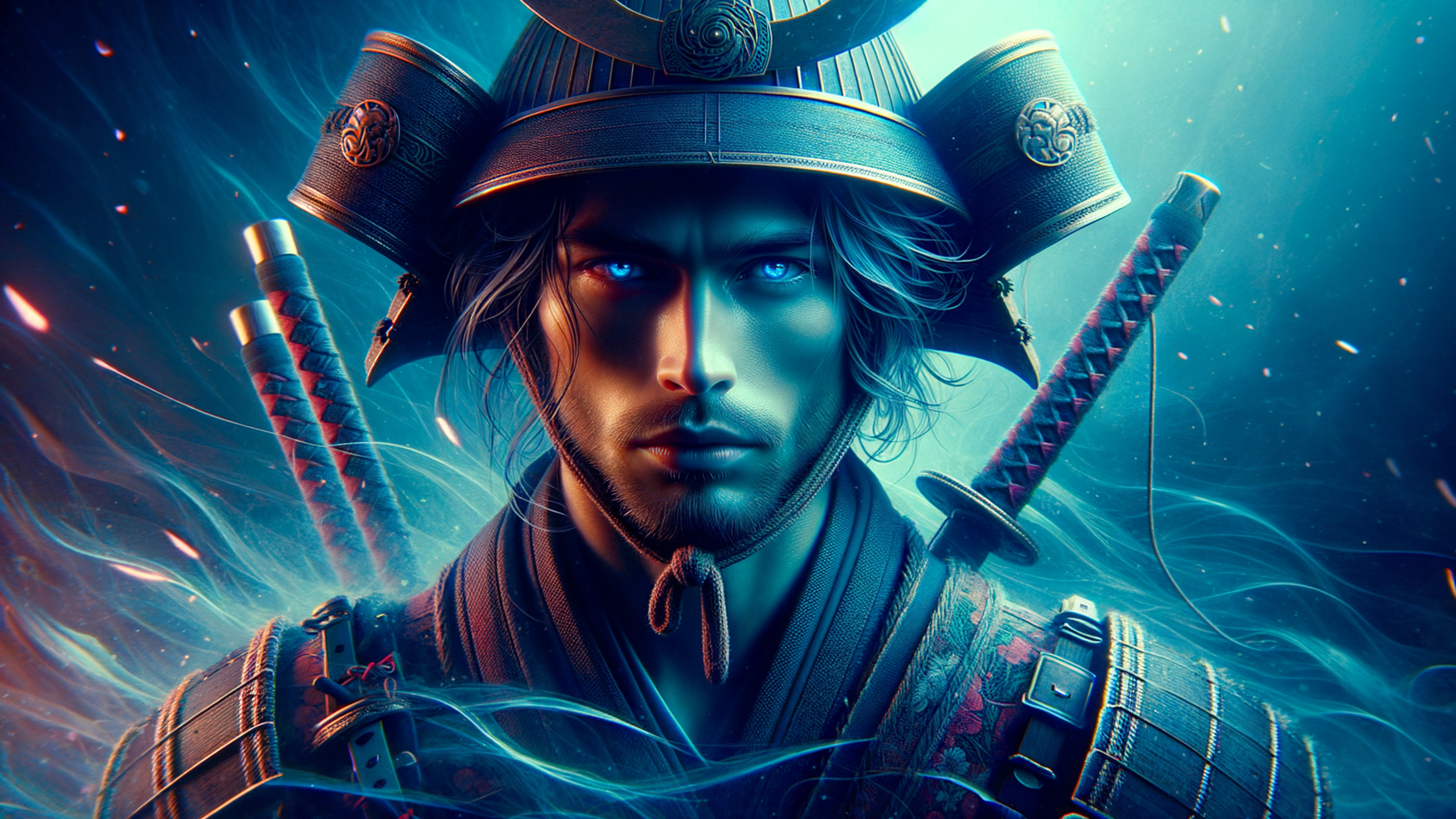 The "Blue Eye Samurai Wallpaper" immerses one into a realm where shadows dance upon the ethereal canvas of artistry and imagination. A solitary samurai stands at its heart, their silhouette etched against a backdrop of twilight indigo. The intricate renderings of cascading cherry blossoms weave through the air, while a single, mesmerizing eye—an azure portal of untold stories—penetrates the soul with its hypnotic gaze. Subtle strokes of inky midnight and cerulean hues lend an air of mystery, reminiscent of traditional anime artistry. Ideal for transforming your desktop experience, this wallpaper infuses your PC or Mac with a moody aesthetic that resonates deep within. Perfect as an ambient desktop backdrop, it evokes serenity and power, appealing to connoisseurs of elegance and depth. It is the quintessence of sophistication, an emblem of inner strength and beauty, seamlessly blending technology with the timeless allure of the samurai spirit.