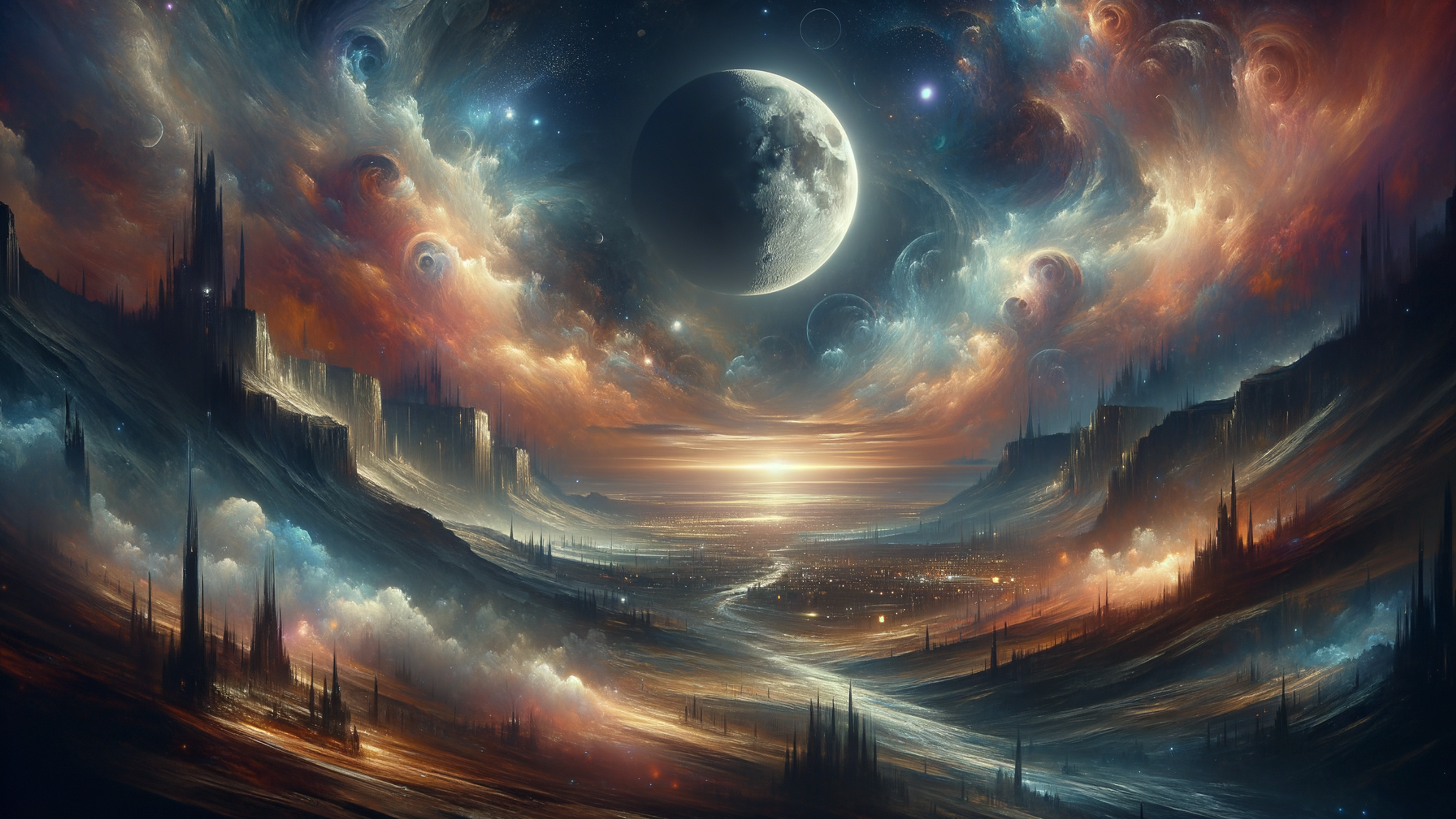 In the serene expanse of the "Moon Phase Wallpaper," a delicate dance of lunar elegance unfurls across each phase, encapsulating the soul of night’s timeless mystery. Beneath a brooding canopy of velvety indigo, the moon transitions from gently silvered crescents to the luminous fullness, each phase meticulously capturing the ethereal beauty of the heavens. Wispy clouds halo the celestial body with an air of enchantment, weaving through the cosmic tapestry like whispers of ancient lore. This exquisite desktop wallpaper, ideal for an PC or Mac lock screen, enshrouds your device in a moody aesthetic resonance. It nurtures nature’s mystique within your digital realm, creating a harmonious blend of technology and art. Its allure extends further, casting a spell across desktop backgrounds, transforming ordinary spaces into celestial sanctuaries. For dreamers, night owls, or anyone enchanted by the phases of the moon, this artwork is a bridge to the infinite sky, radiating with quiet splendor.