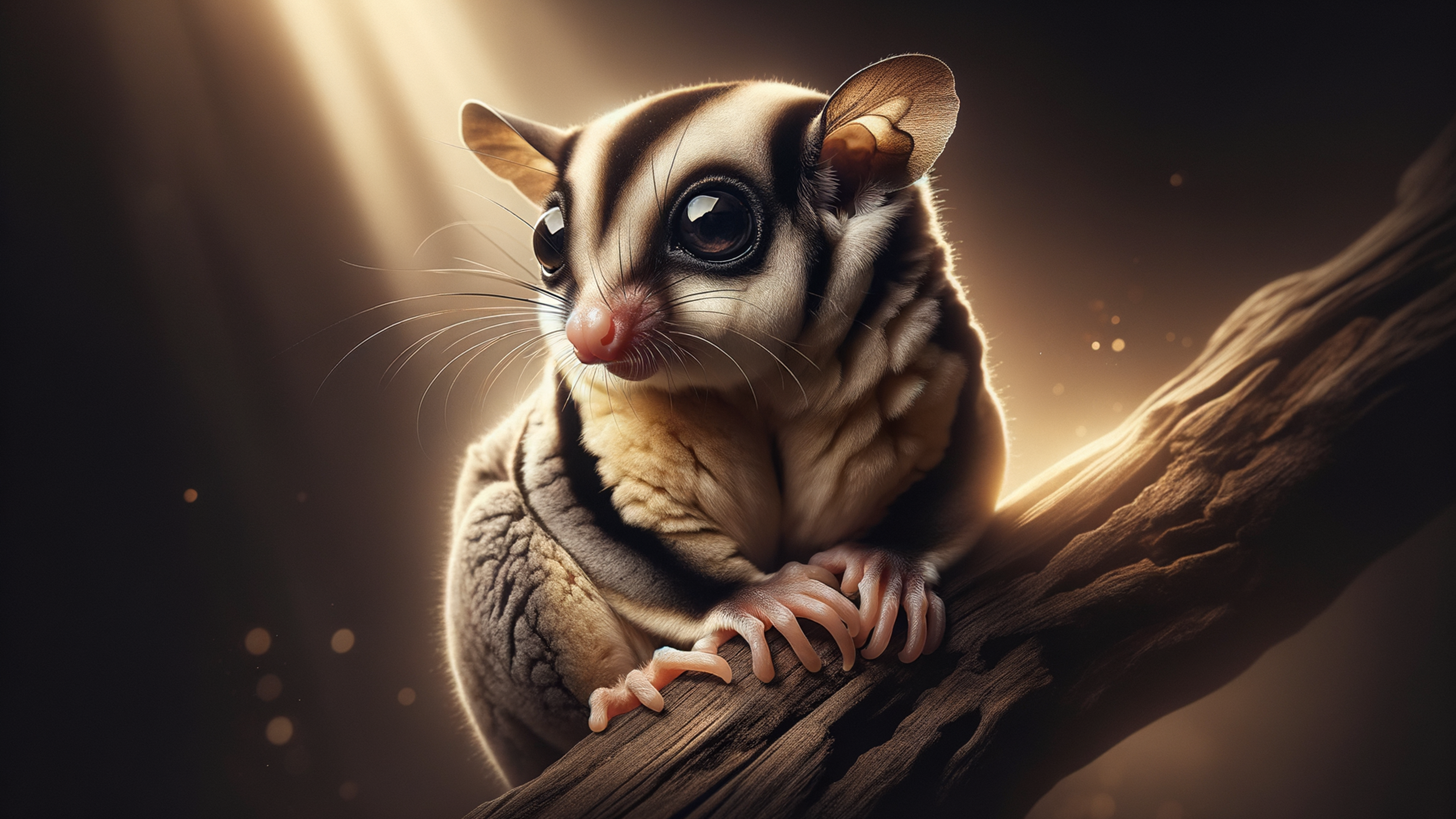 A breathtaking tapestry unfolds in "Sugar Glider Wallpaper," where delicate whispers of nature are woven into a visual symphony. Bathed in ethereal twilight, the majestic sugar glider soars against a backdrop of dreamlike hues—blushing pinks merge with tranquil blues, evoking the serene embrace of dusk. Silken, outstretched wings glide gracefully through an intricate dance of shadows and luminescence, capturing the spirit of freedom. Perfect for the discerning desktop user, this wallpaper breathes life into your PC or Mac lock screen, imbuing it with an aesthetic that enchants and soothes. Ideal for anyone yearning to bring the wild beauty of nature into their everyday digital experience, it transforms ordinary screens into portals of escape. With each glance, a tranquil whisper beckons you to soar alongside nature’s own acrobat, encapsulating a premium aesthetic that transcends the mundane boundaries of technology and rejuvenates the soul.