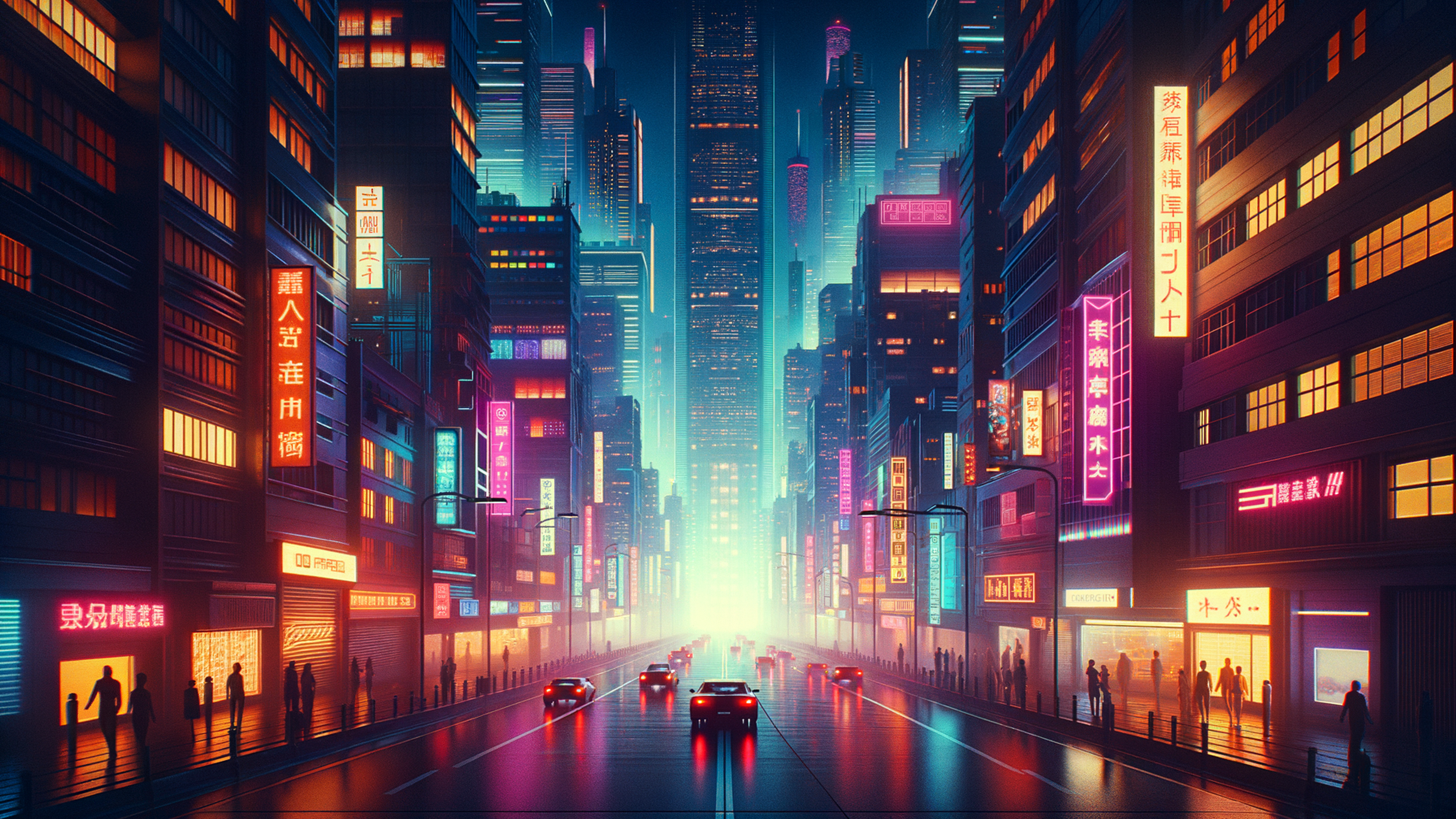 In the heart of a neon-drenched dreamscape, the "Synthwave City Wallpaper" unfolds a breathtaking panorama where the urban skyline kisses a cosmos ablaze with electric hues. Towers of steel and glass, adorned with shimmering pinks and deep purples, reach skyward, standing as futuristic sentinels against the gradient twilight. Golden streaks of artificial light cascade down bustling boulevards, guiding the imagination through a digital reverie. This aesthetic masterpiece, perfect for transforming your desktop into a vivid sanctuary, infuses any PC or Mac with a moody, modern allure. It speaks to the soul of the urban dreamer, ideal for anyone wishing to evoke nostalgia and futuristic wonder on their screens. Whether as a dynamic backdrop for creative endeavors or a captivating lock screen setting, this wallpaper is a premium gateway to a world where the future and past intertwine in an eternal dance of light and shadows.